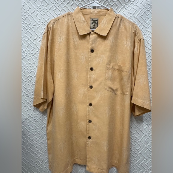 Montego Mon 100% silk Hawaiian shirt with a Parrot weave. Tangerine size Large - Picture 10 of 16